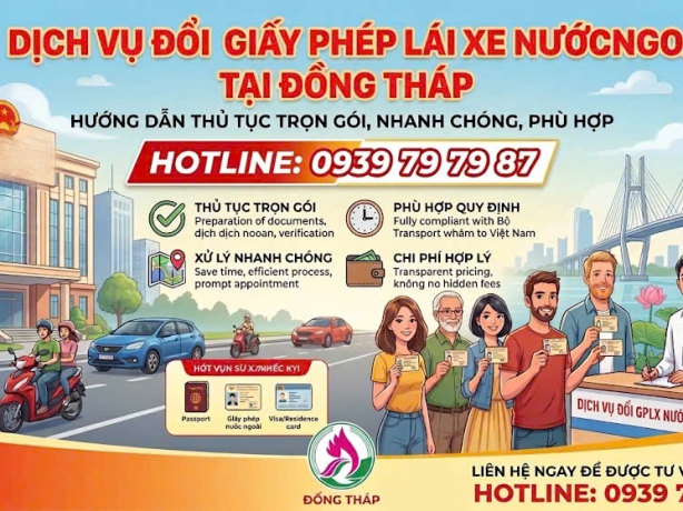 Đổi Giấy Phép Lái Xe Nước Ngoài Tại Đồng Tháp Nhanh Chóng